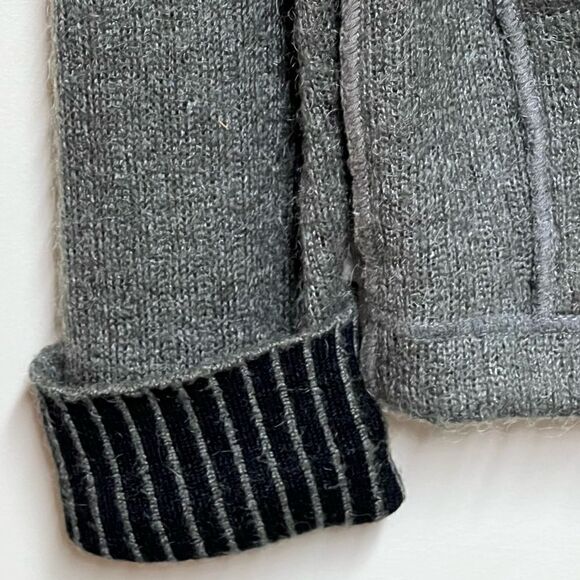 Rogue 13933 Mens Grey Front Zip Mohair Blend Raw Hem Cardigan Sz M - Picture 6 of 10